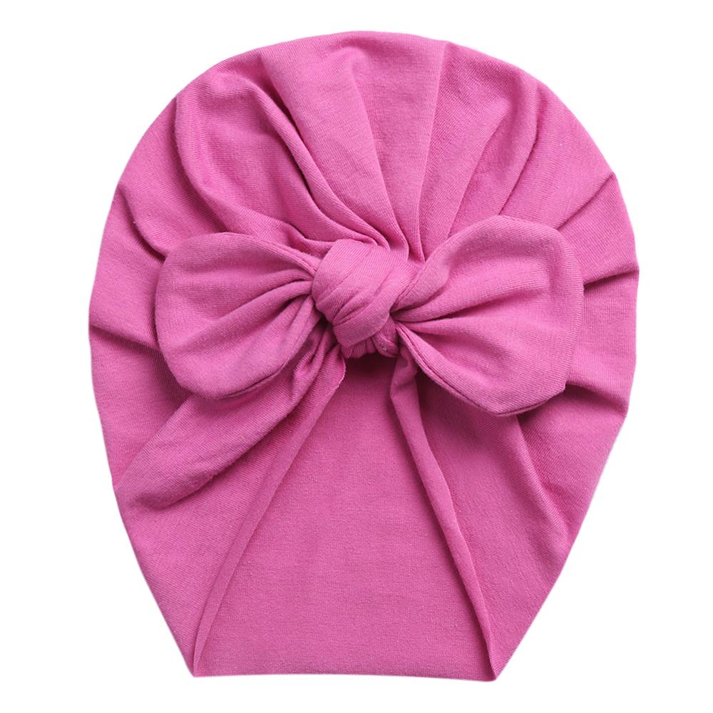 Solid Baby Cotton Beanies Cute Bear Ear Bowknot Turban Hats Sweet Soft 0-4T Elastic Caps for Newborn Baby Boy Girls Headwraps