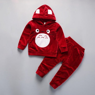 Winter Baby Girls Hooded Clothes Children Halloween Sets Vest+Coat+Pant 3 Pieces Boy Suits Cartoon Bear Garment For Kids 1-4 Age