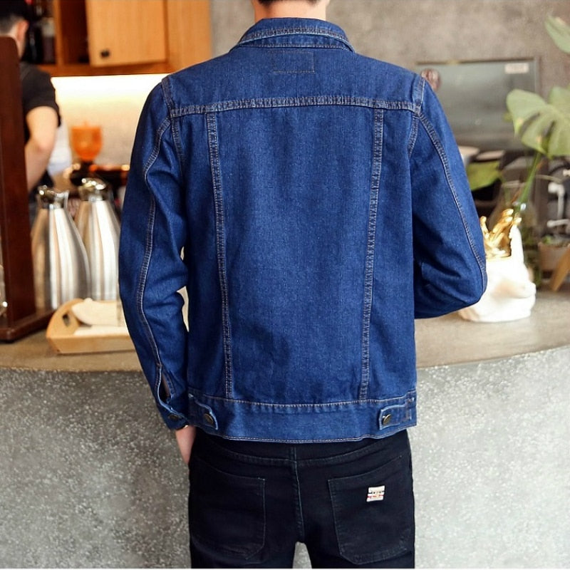 Hot 2022 Fashion Mens Denim Jackets Slim Fit Mens Jeans Jacket Cotton Outwear Coat Long Sleeve Hole Male Clothing Size M-4XL