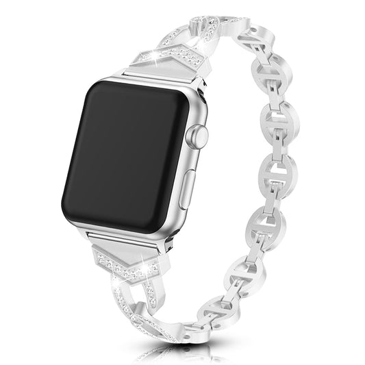 Fashion Diamond Bracelet for Apple Watch Band Series 7 SE 6 5 4 3 Women Strap for iWatch 41mm 45mm 40mm 44mm 38/42mm Metal Belt