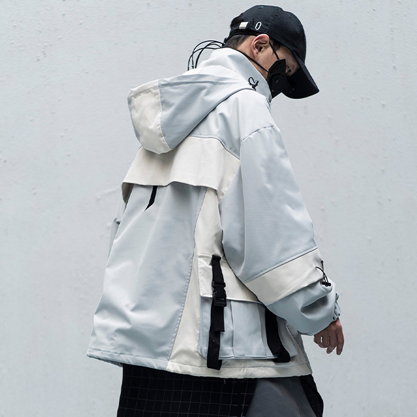11 BYBB&#39;S DARK Patchwork Hip Hop Streetwear Hoodies Men 2020 Color Block Mulit Pockets Harajuku Japanese Hooded Jackets Coats