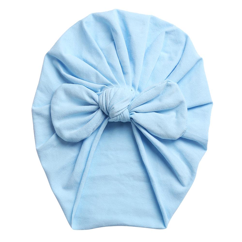 Solid Baby Cotton Beanies Cute Bear Ear Bowknot Turban Hats Sweet Soft 0-4T Elastic Caps for Newborn Baby Boy Girls Headwraps