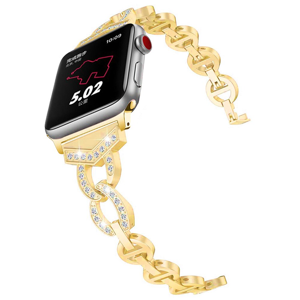 Fashion Diamond Bracelet for Apple Watch Band Series 7 SE 6 5 4 3 Women Strap for iWatch 41mm 45mm 40mm 44mm 38/42mm Metal Belt