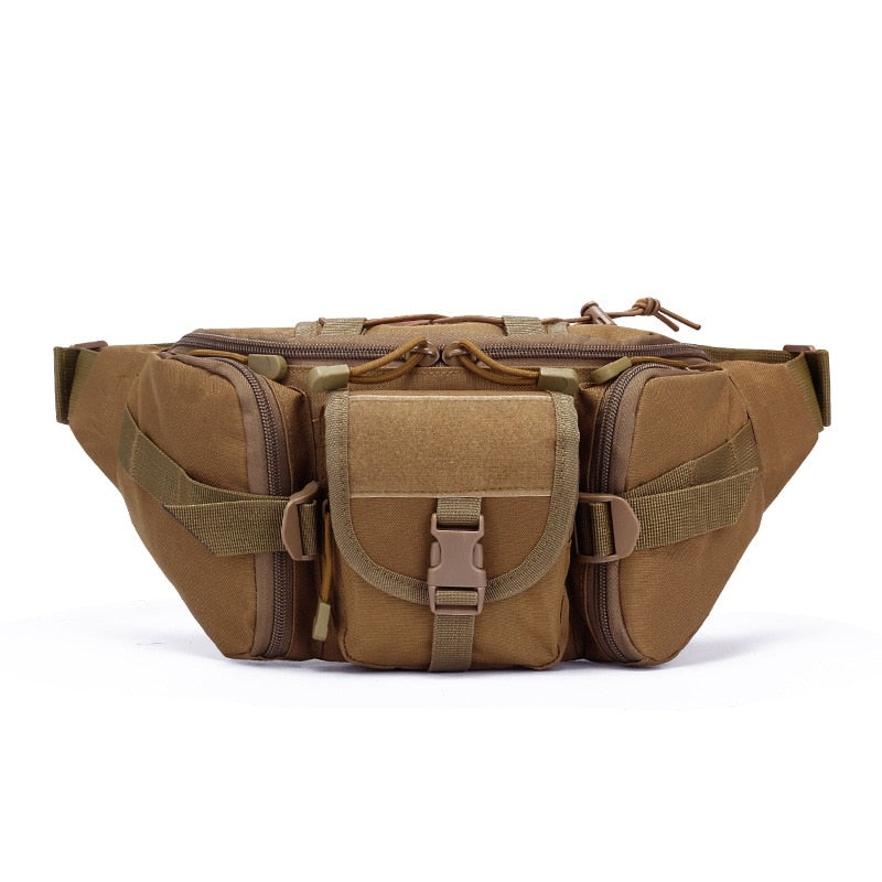 Military Fan Bag Tactical Waist Bag Sports Outdoor Large-Capacity Waterproof  Riding Travel Running Multi-Function Chest Bag