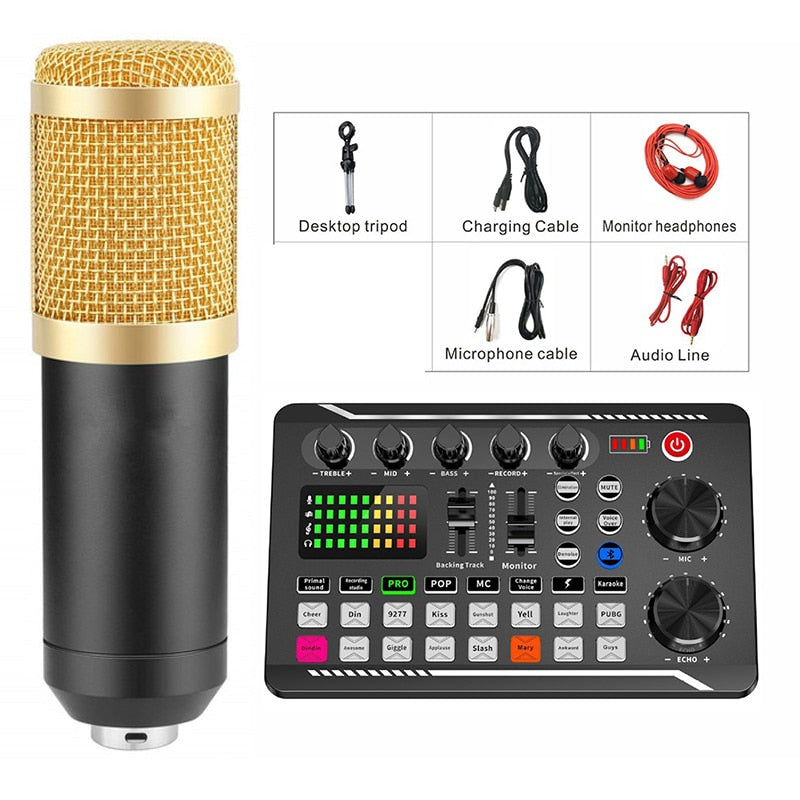 Streaming Microphone Kit with Audio Mixer(Optional) and Condenser Microphone,Microphone Set for Podcast,Live Broadcast,Podcast