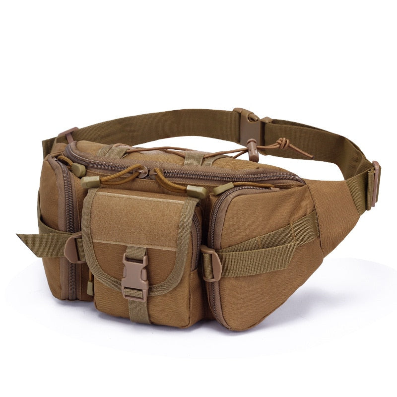 Military Fan Bag Tactical Waist Bag Sports Outdoor Large-Capacity Waterproof  Riding Travel Running Multi-Function Chest Bag