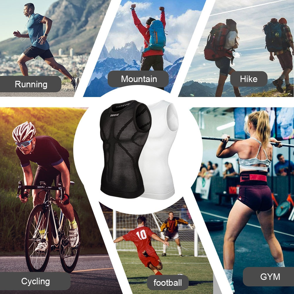 DAREVIE Cycling Vest Compression Seamless First Layer Man 4 Way Strech Undershirt Cycling Fitness GYM Men Wome Cycling Underwear