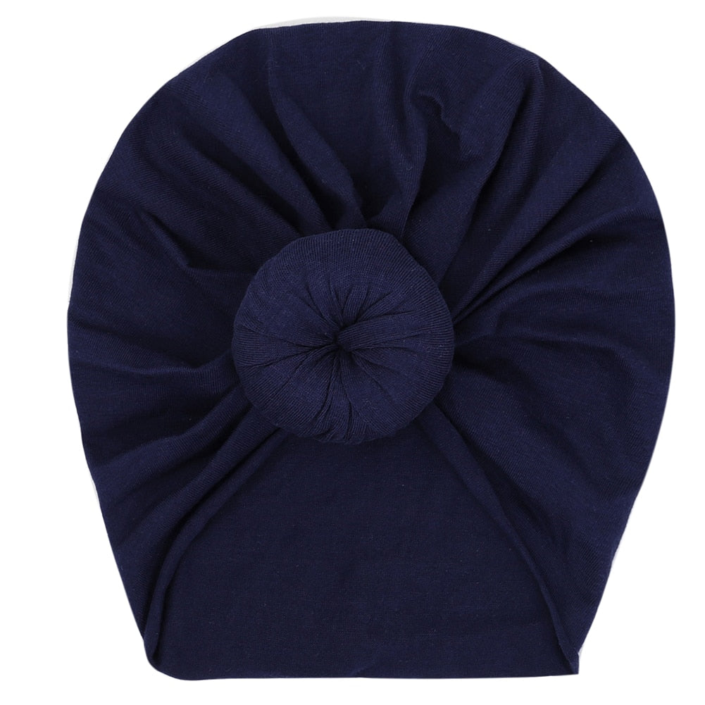 Solid Baby Cotton Beanies Cute Bear Ear Bowknot Turban Hats Sweet Soft 0-4T Elastic Caps for Newborn Baby Boy Girls Headwraps
