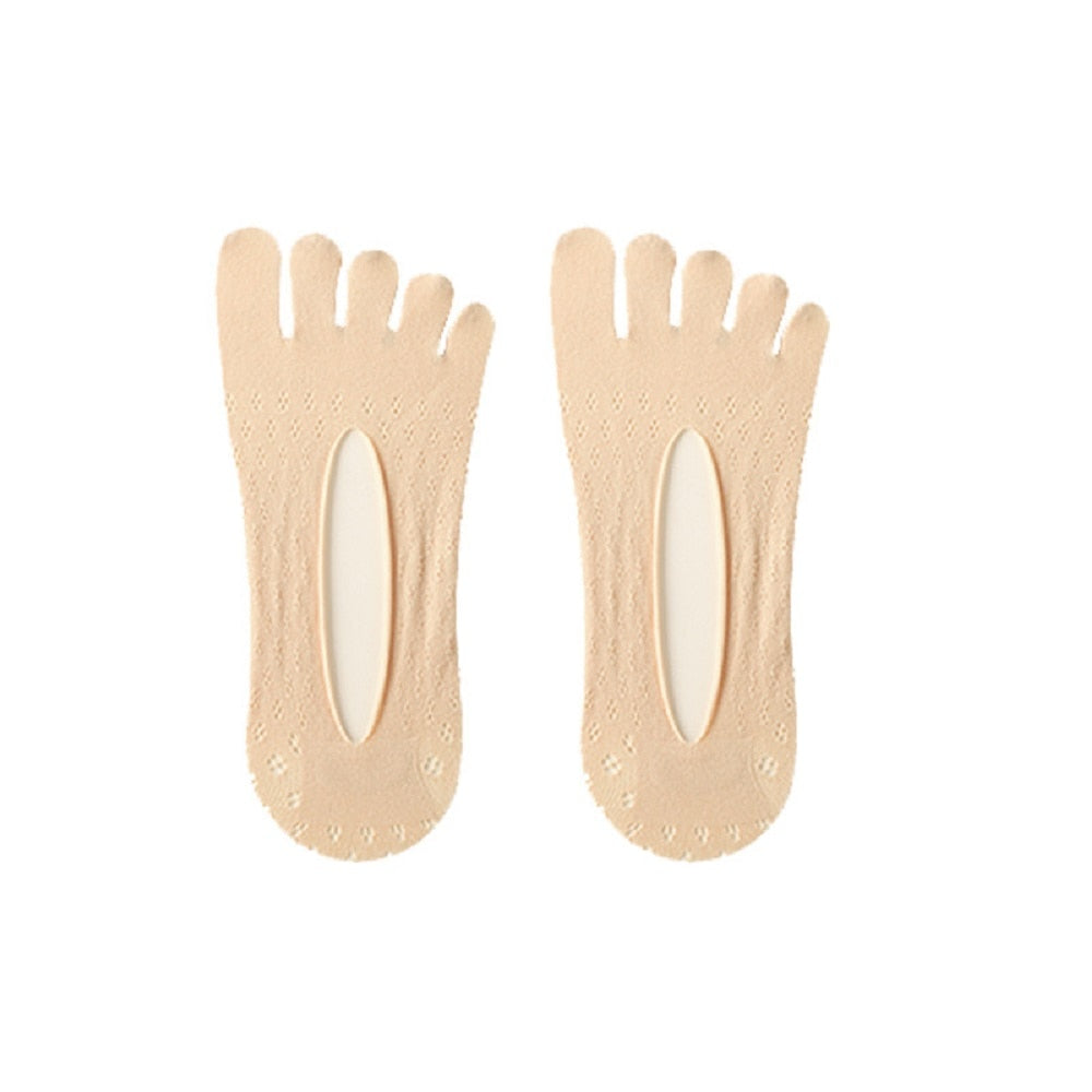 Fashion Summer Thin Toe Sock Slippers Women Lady invisible Silicone Anti-skid Five Finger Socks