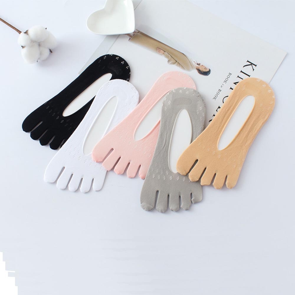 Fashion Summer Thin Toe Sock Slippers Women Lady invisible Silicone Anti-skid Five Finger Socks