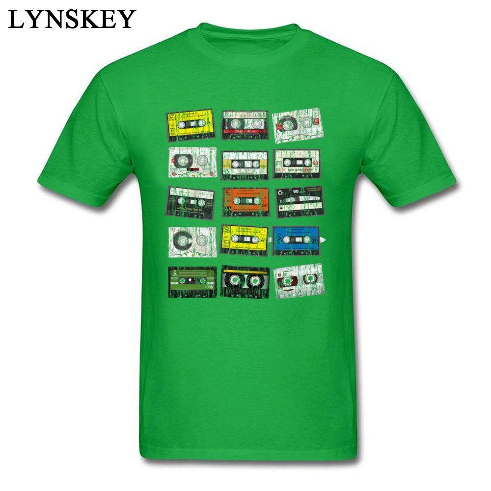 Retro Vintage Cassettes Mens T Shirts Short Sleeve 100%  Slim Fit Tshirts Hip Hop Men Male Round Collar