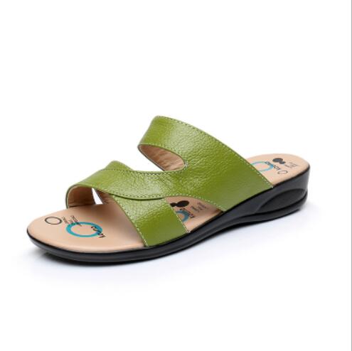 GKTINOO Women Slipper Shoes Genuine Leather Slide Shoes Ladies Outside Flip Flops Women Sandals Women Summer Shoes Big Size