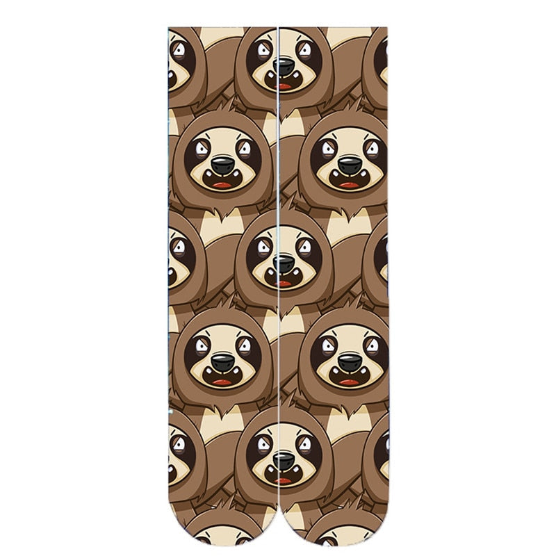 Leopard Snake Sexy Novelty Socks Women Funny Casual Cotton High Knee Socks Female Harajuku Happy Cartoon 3D Printed Men&#39;s Socks