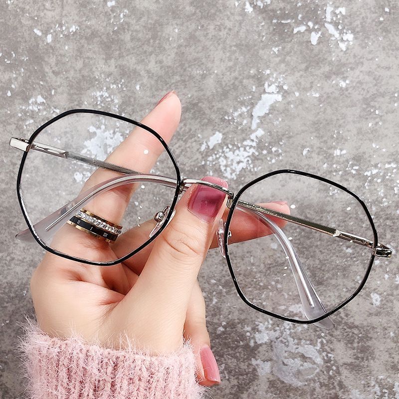 2022 Trends Women Office Anti Blue Light Oversized Computer Glasses Cat Eye Female Blue Blocking Big Size Eyeglasses Alloy Frame