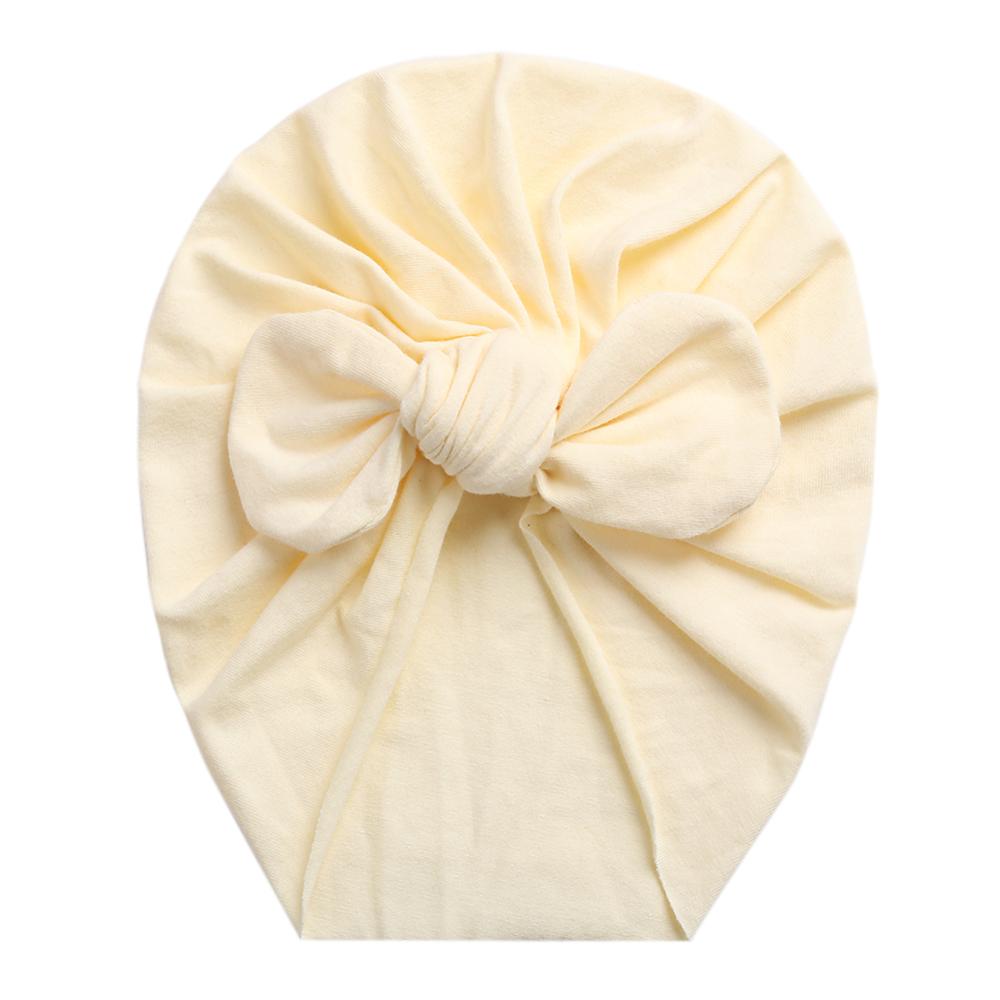 Solid Baby Cotton Beanies Cute Bear Ear Bowknot Turban Hats Sweet Soft 0-4T Elastic Caps for Newborn Baby Boy Girls Headwraps
