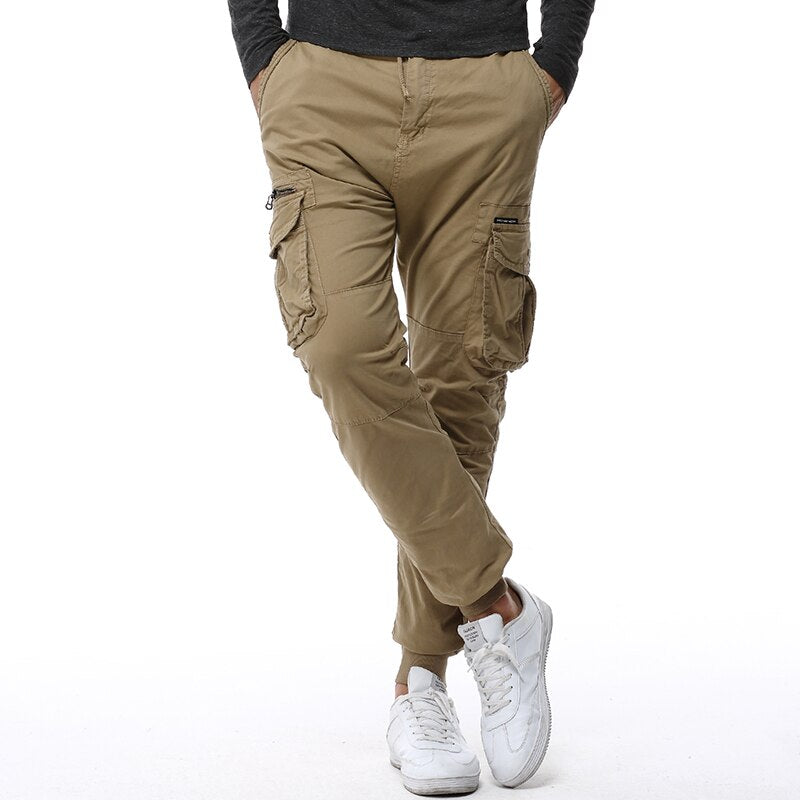 2022 Mens Camouflage Tactical Cargo Pants Men Joggers Boost Military Casual Cotton Pants Hip Hop Ribbon Male army Trousers 38