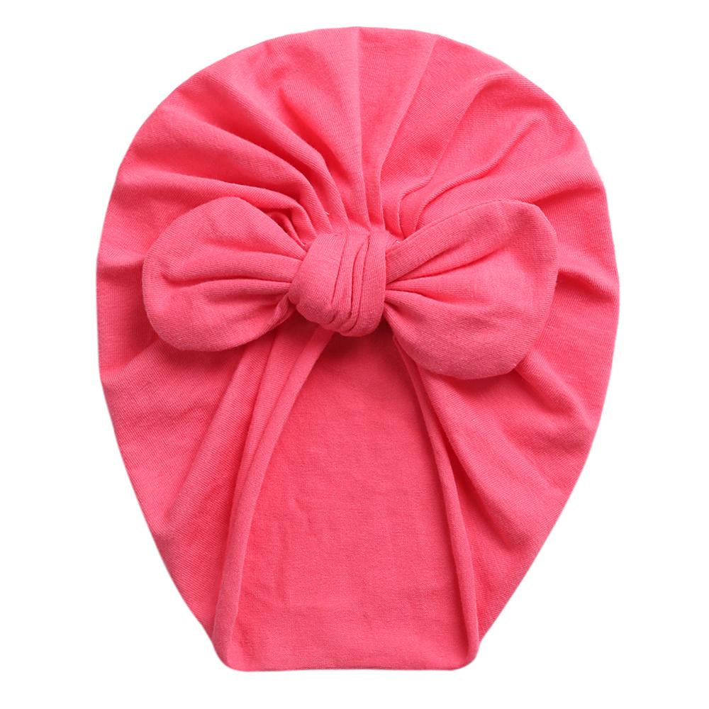 Solid Baby Cotton Beanies Cute Bear Ear Bowknot Turban Hats Sweet Soft 0-4T Elastic Caps for Newborn Baby Boy Girls Headwraps