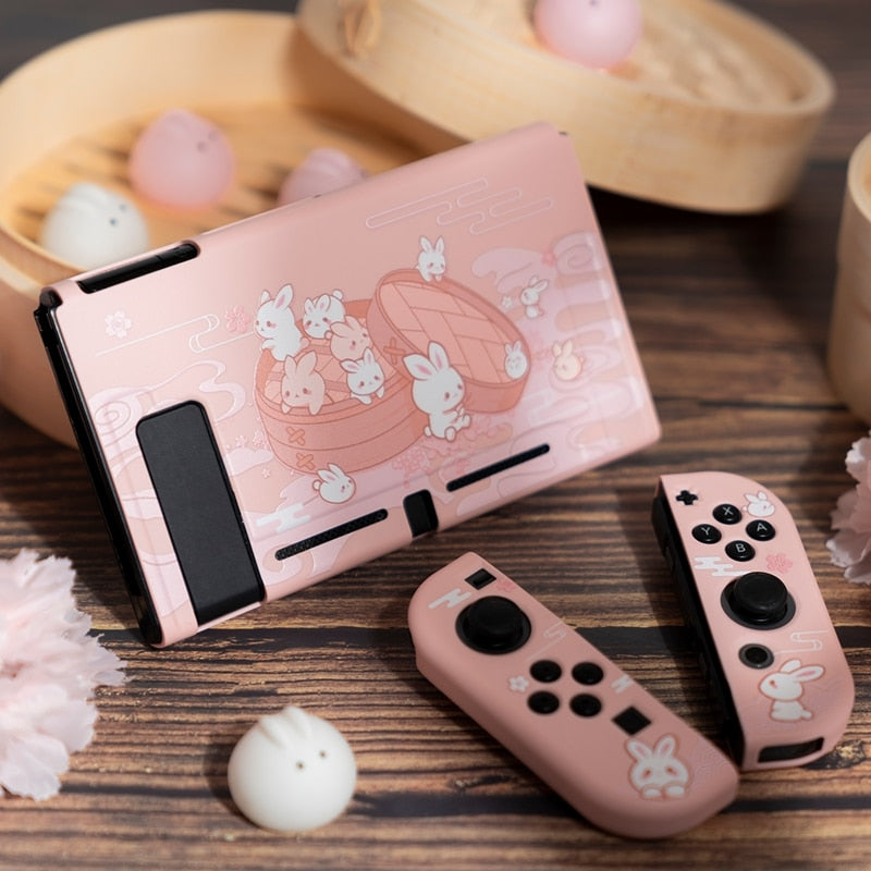 GeekShare Nintendo Switch Case Steamed Bread Rabbit Cartoon Dessert Fairy League Soft Cover Back Girp Shell For Nintend Switch