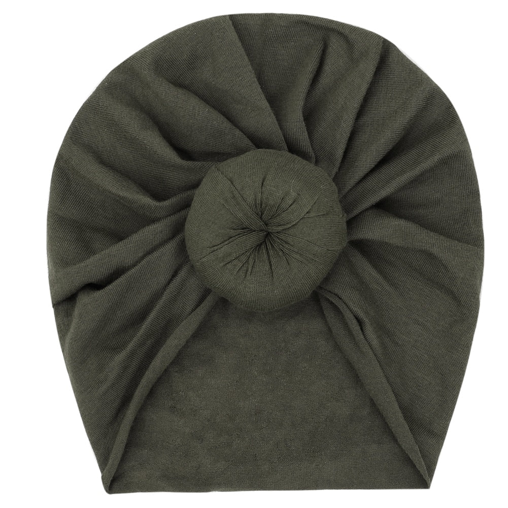 Solid Baby Cotton Beanies Cute Bear Ear Bowknot Turban Hats Sweet Soft 0-4T Elastic Caps for Newborn Baby Boy Girls Headwraps