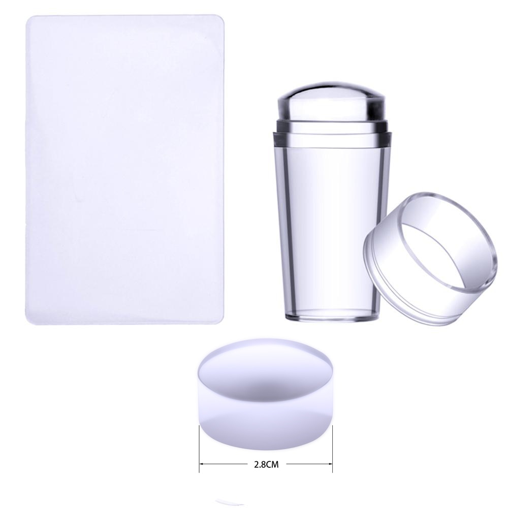Biutee Nail Art Templates Pure Clear Jelly Silicone nail stamping plates Scraper with Stamping Gel Kit Nail Stamp Nail Art