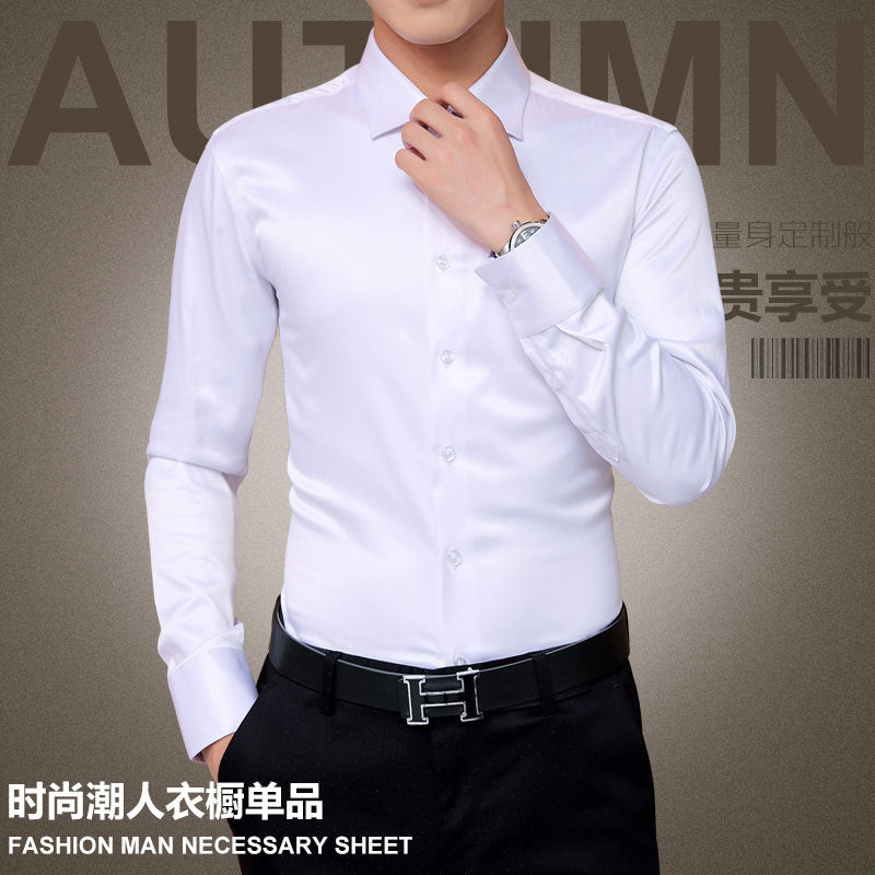 Plus Size 5XL 2022 New Men&#39;s Luxury Shirts Wedding Dress Long Sleeve Shirt Silk Tuxedo Shirt Men Mercerized Cotton Shirt