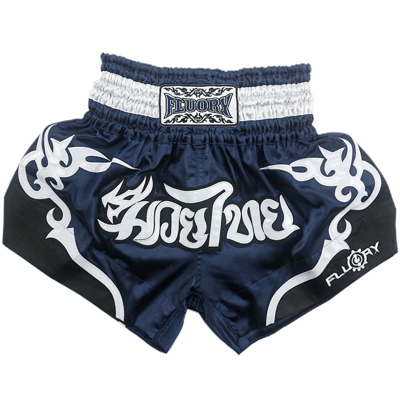 Fluory  Men Women Kids Fight shorts Boxing Pants Shorts embroidery MMA Shorts Muay thai shorts for combat games