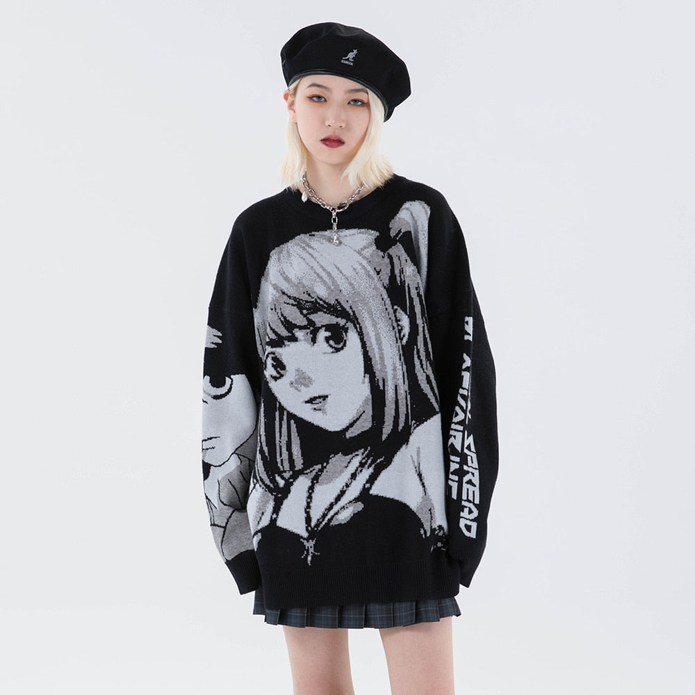 Knitted Harajuku Winter Clothes Women 2022 Oversized Sweaters y2k Grunge Long Sleeve Top Goth Fashion Japanese Kawaii Streetwear