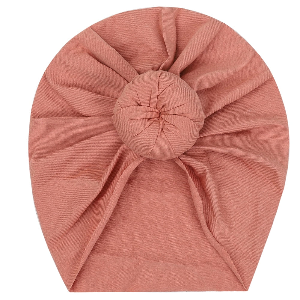 Solid Baby Cotton Beanies Cute Bear Ear Bowknot Turban Hats Sweet Soft 0-4T Elastic Caps for Newborn Baby Boy Girls Headwraps