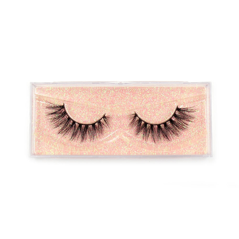 LEHUAMAO Fluffy Mink Lashes Short Wispy Natural Eyelashes 15mm-18mm Hamdmade Real 3D Mink Eyelashes Makeup False Lashes
