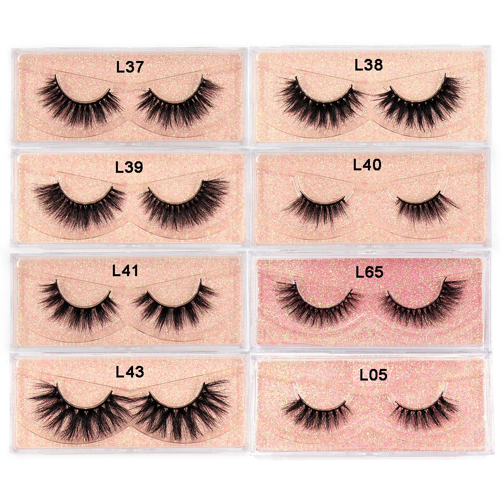 LEHUAMAO Fluffy Mink Lashes Short Wispy Natural Eyelashes 15mm-18mm Hamdmade Real 3D Mink Eyelashes Makeup False Lashes