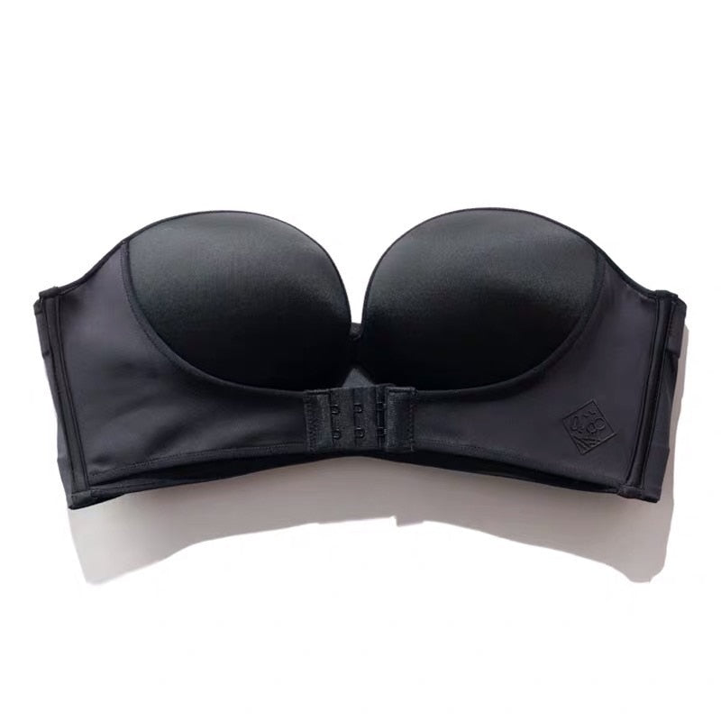 Women Bra Wire Free Sexy Push Up Invisible Bras Front Closure Underwear for Female Brassiere Strapless Seamless Bralette ABC Cup