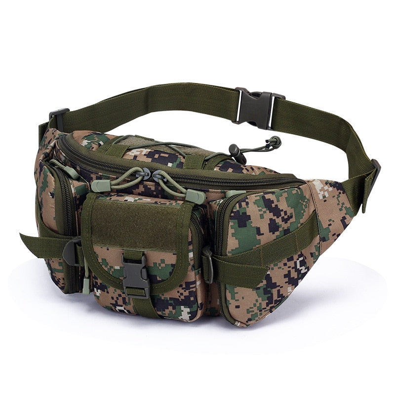 Military Fan Bag Tactical Waist Bag Sports Outdoor Large-Capacity Waterproof  Riding Travel Running Multi-Function Chest Bag