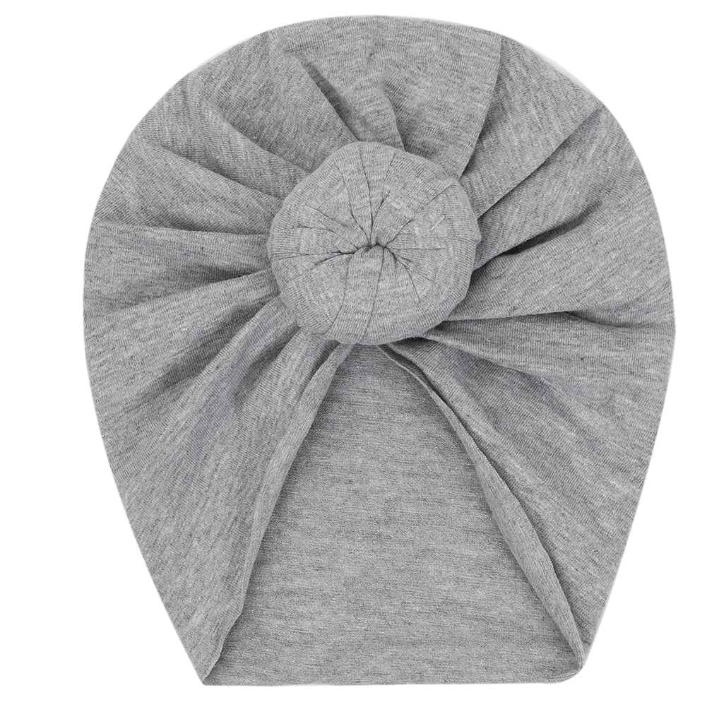 Solid Baby Cotton Beanies Cute Bear Ear Bowknot Turban Hats Sweet Soft 0-4T Elastic Caps for Newborn Baby Boy Girls Headwraps