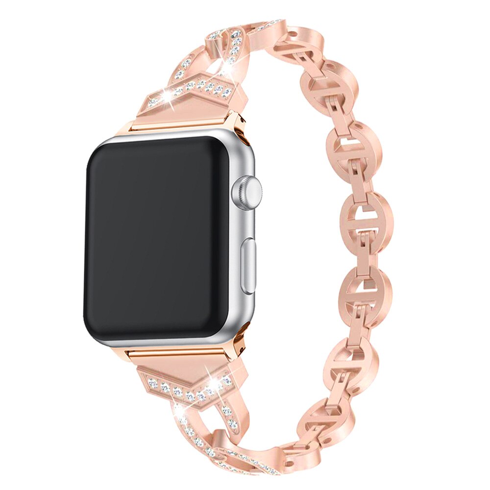 Fashion Diamond Bracelet for Apple Watch Band Series 7 SE 6 5 4 3 Women Strap for iWatch 41mm 45mm 40mm 44mm 38/42mm Metal Belt
