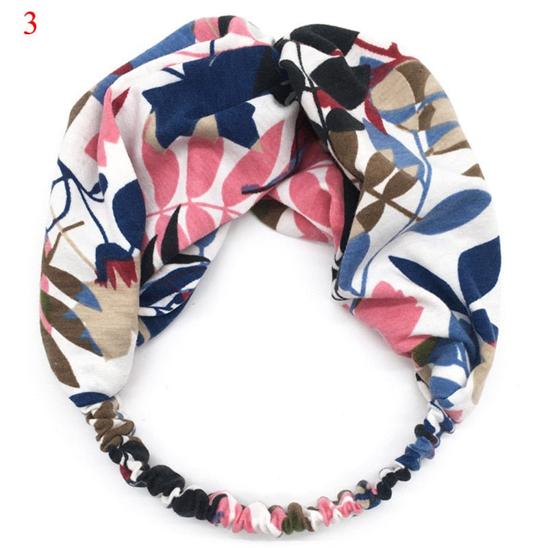 Fashion Women Girls Summer Bohemian Hair Bands Print Headbands Vintage Cross Turban Bandage Bandanas HairBands Hair Accessories
