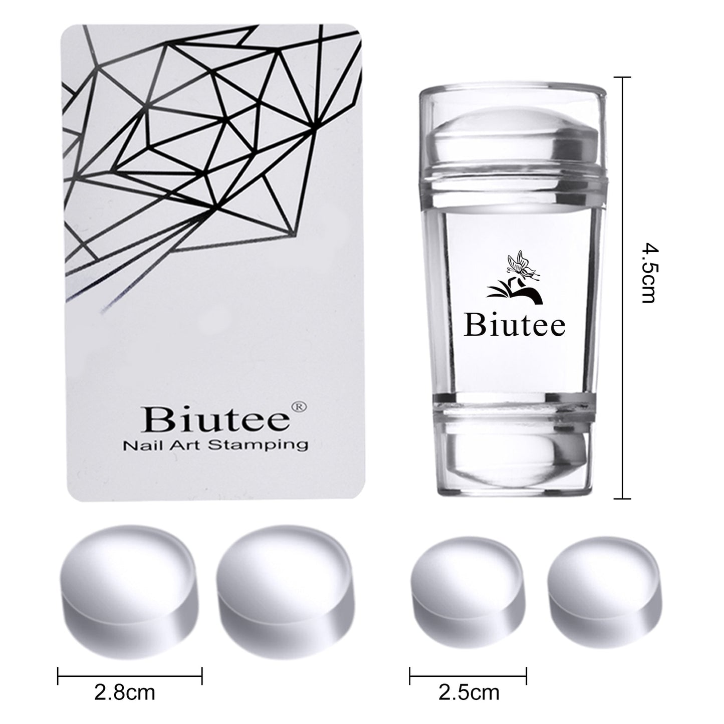 Biutee Nail Art Templates Pure Clear Jelly Silicone nail stamping plates Scraper with Stamping Gel Kit Nail Stamp Nail Art
