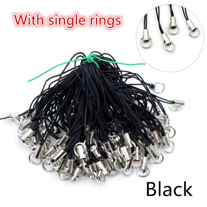 100pcs Lanyard Lariat Strap Cords Lobster Clasp Rope Keychains Hooks Mobile Set Charms Keyring Bag Accessories Key Ring