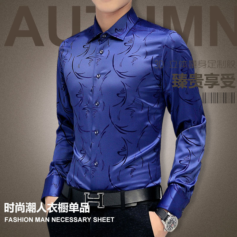 Plus Size 5XL 2022 New Men&#39;s Luxury Shirts Wedding Dress Long Sleeve Shirt Silk Tuxedo Shirt Men Mercerized Cotton Shirt