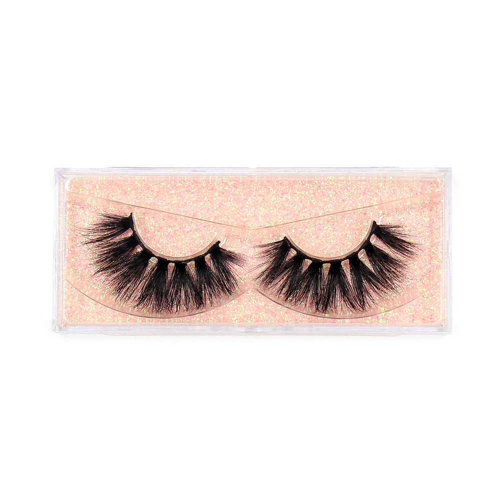 LEHUAMAO Fluffy Mink Lashes Short Wispy Natural Eyelashes 15mm-18mm Hamdmade Real 3D Mink Eyelashes Makeup False Lashes
