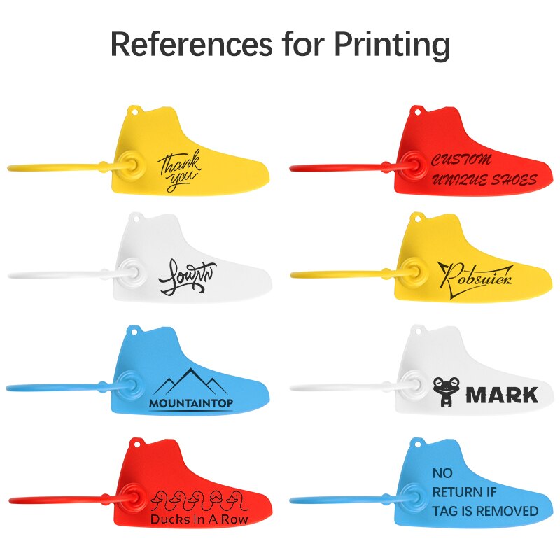 100 Custom Logo on AJ Labels Tags Off Disposable White Plastic Brand Printed Hang Label Tag for Sneakers Air Shoes 160mm/6.3"