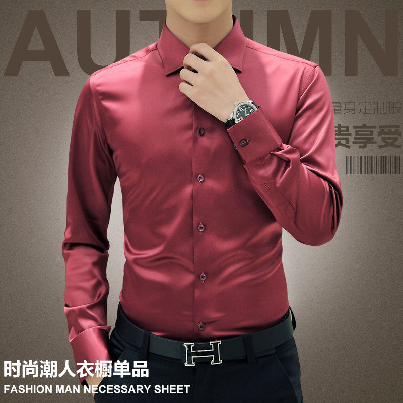 Plus Size 5XL 2022 New Men&#39;s Luxury Shirts Wedding Dress Long Sleeve Shirt Silk Tuxedo Shirt Men Mercerized Cotton Shirt