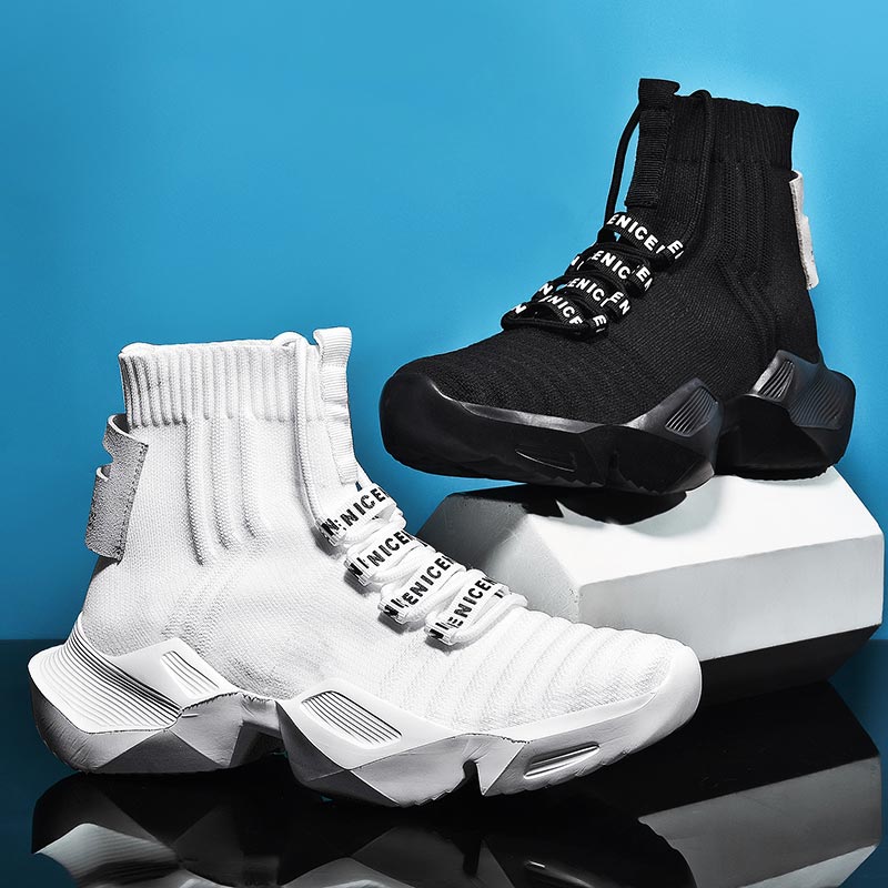 Oversize High Top Platform Men's Shoes Sport Sneakers Socks Mens Running Shoes Men Sports Sneakers Non-slip Breathable GMB-0155