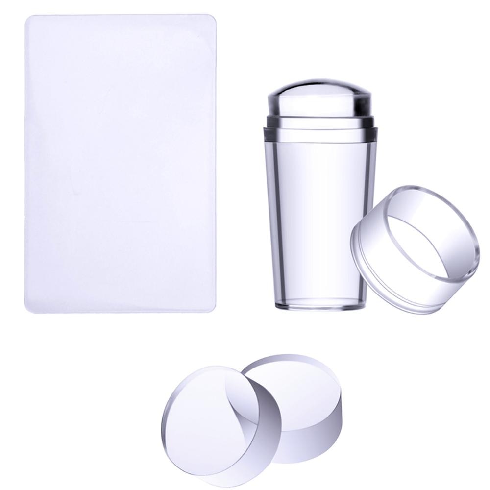 Biutee Nail Art Templates Pure Clear Jelly Silicone nail stamping plates Scraper with Stamping Gel Kit Nail Stamp Nail Art