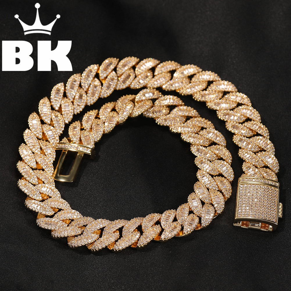 THE BLING KING Moon Square Buckle Zirconia Tennis Lovely Top Quality Hiphop Necklace Luxury Full Iced Out CZ Jewelry