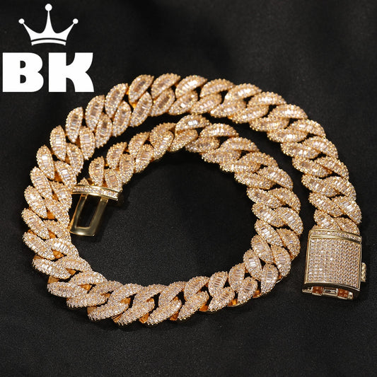 THE BLING KING Moon Square Buckle Zirconia Tennis Lovely Top Quality Hiphop Necklace Luxury Full Iced Out CZ Jewelry