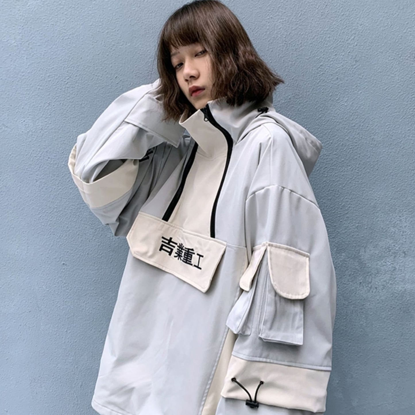 11 BYBB&#39;S DARK Patchwork Hip Hop Streetwear Hoodies Men 2020 Color Block Mulit Pockets Harajuku Japanese Hooded Jackets Coats
