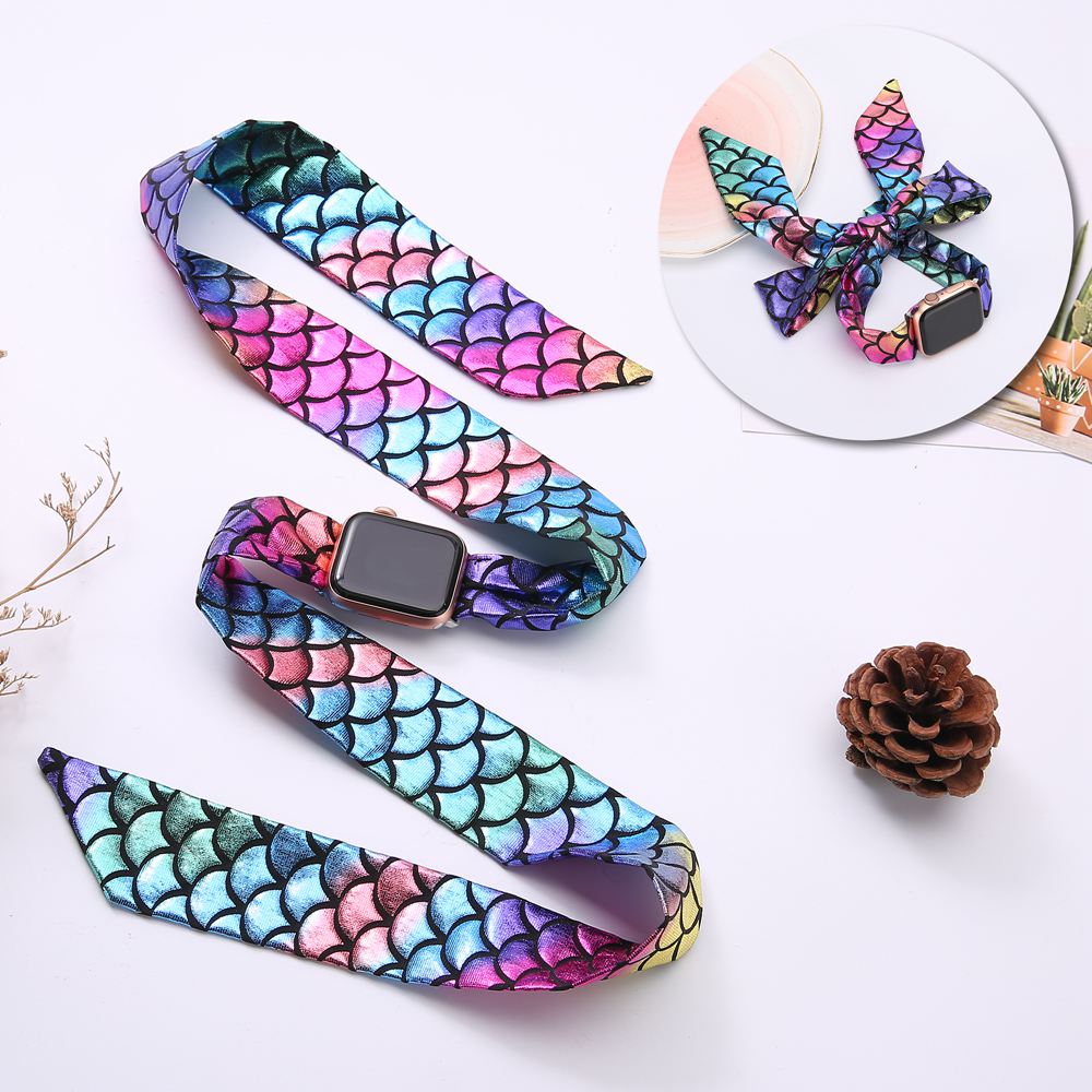 Toyouths Scarf Strap for iwatch Band 38/40/42/44mm Women Fashion Scarf Replacement Strap for Apple Watch SE Series 6 5 4 3 2 1