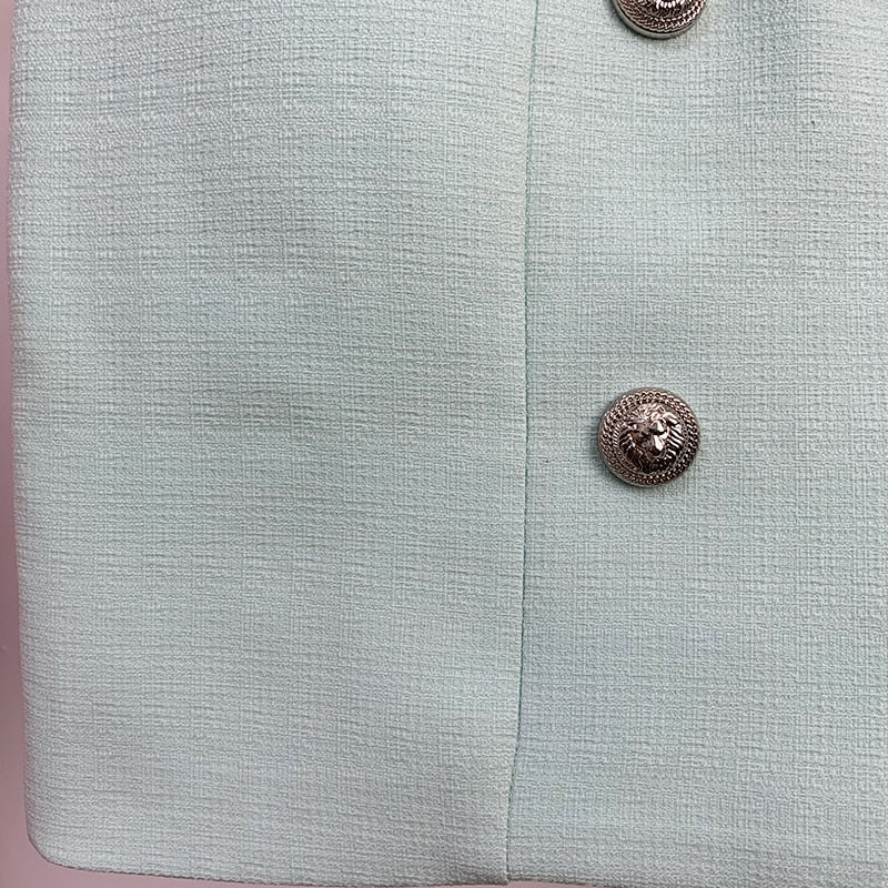 HIGH STREET 2022 Newest Designer Skirt Women's Lion Buttons Double Breasted Mini Skirt