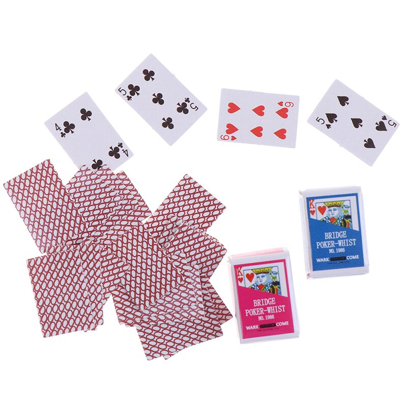 Cute MINI Miniature Games Poker Playing Cards15X11mm Miniature for Dolls Accessory Home Decoration High Quality Uno Card Game