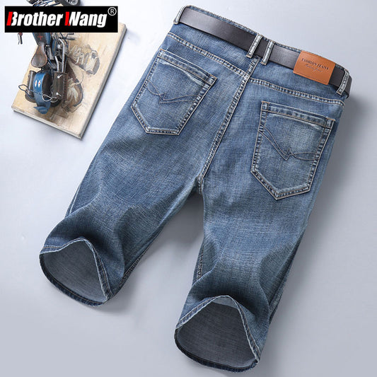 2020 Summer New Men's Slim Fit Short Jeans Fashion Cotton Stretch Vintage Denim Shorts Grey Blue Short Pants Male Brand Clothes